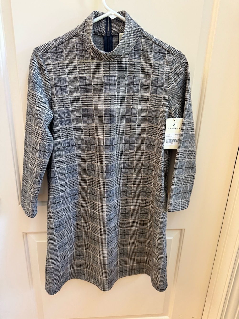 TUCKERNUCK BROWN PLAID MOD ELLIE DRESS SIZE EXTRA SMALL NEW WITH TAGS